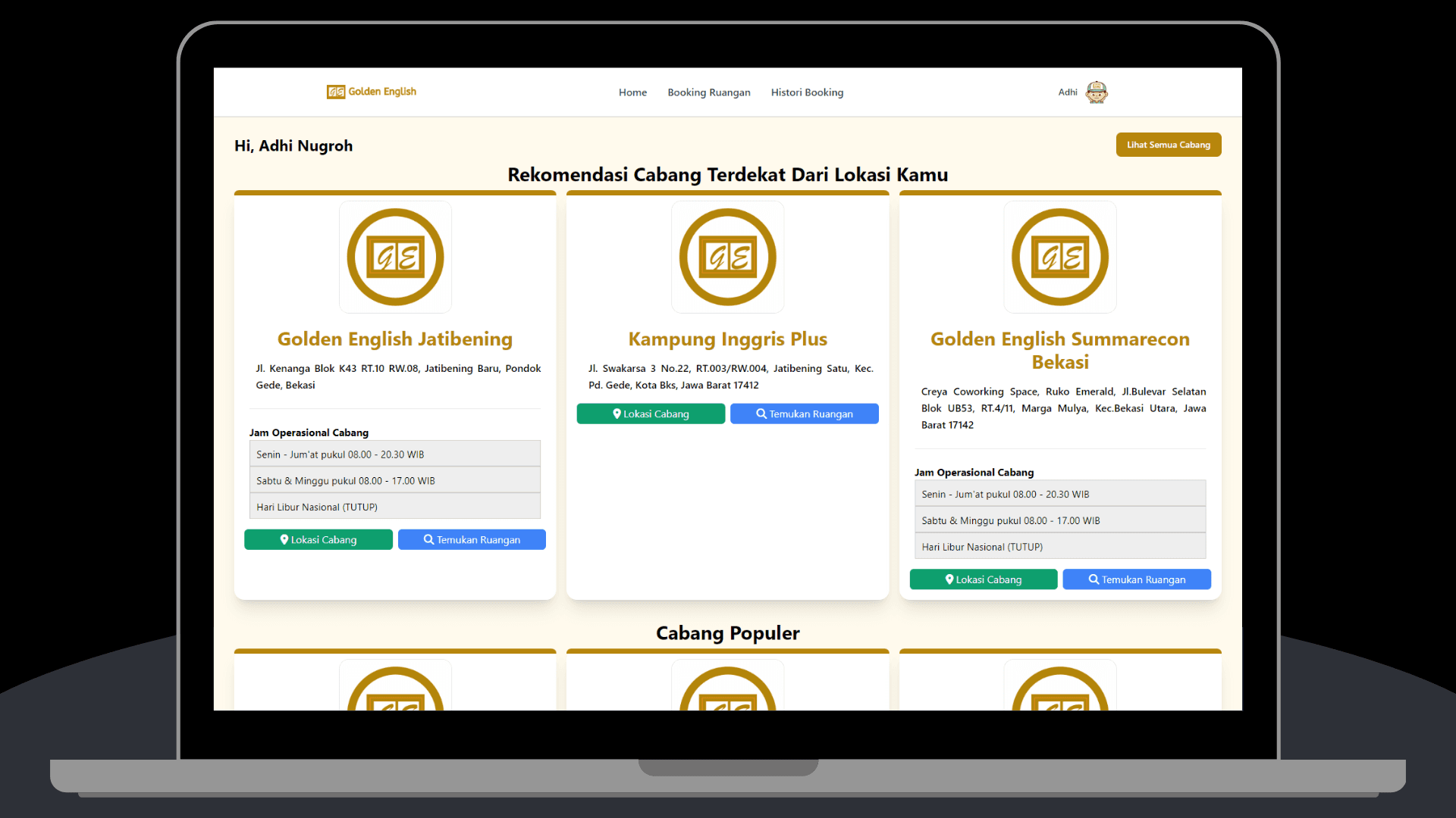 Booking Class - Golden English preview